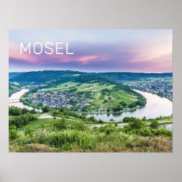 Moselle Loop Sunset Kroev Panorama Duitsland Poster