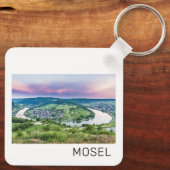 Moselle Loop Sunset Kroev Panorama Duitsland Sleutelhanger (Achterkant)