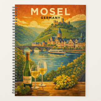 Moselrivier Duitsland Vintage Reis Kunst Planner