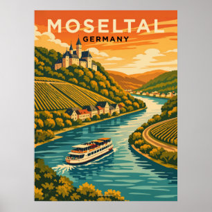 Moselvallei Duitsland Reis uit het verleden Poster