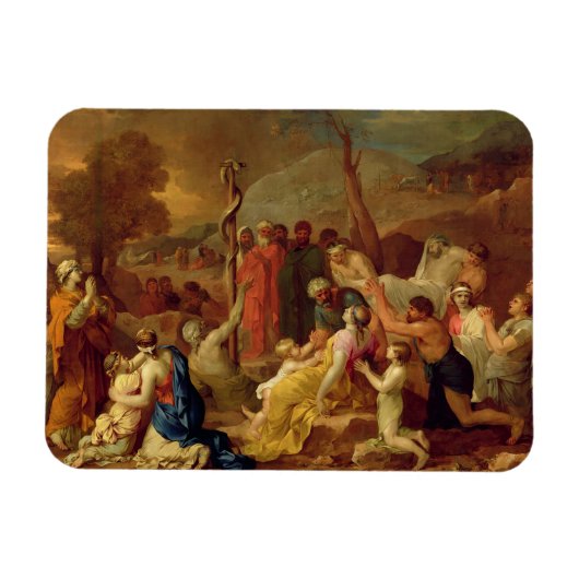 Moses and the Brazen Serpent, c.1653-54 (olie op c Magneet (Horizontaal)