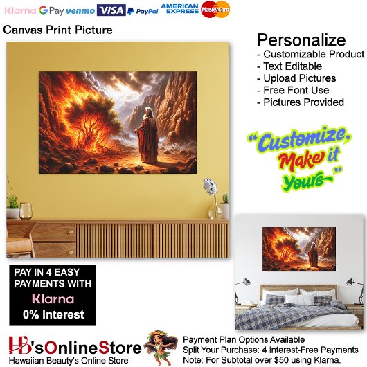 Moses Burning Struik Canvas Afbeelding 2