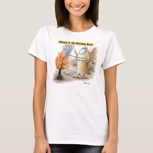 Moses Burning Struik Toasting Marshmallow Tee Shir T-shirt (Voorkant)