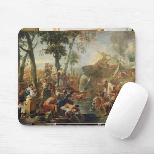 Moses Drawing Water from the Rock (olie op canvas) Muismat (Met muis)