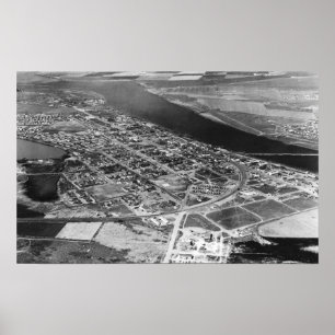 Moses Lake, WA Aerial Uitzicht of Town Photography Poster