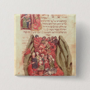 Moses leidt de kinderen van Israël over de hele we Vierkante Button 5,1 Cm