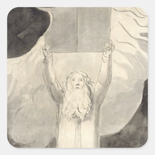 Moses Receiving the Law, c.1780 (penseel en zwart Vierkante Sticker
