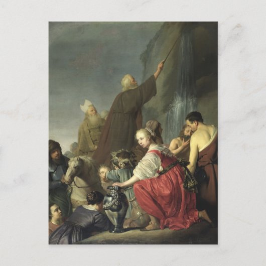 Moses Striking Water uit de rots Briefkaart (Voorkant)