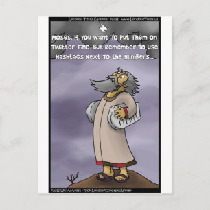 Moses & The 10 Twitter Hashtags Funny Gifts & T -  Briefkaart