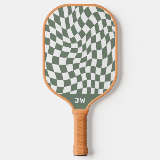Mosgroen Monogram  golvend geruit Pickleball Paddle (Voorkant)