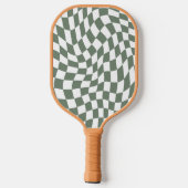 Mosgroen Monogram  golvend geruit Pickleball Paddle (Achterkant)