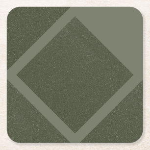 Mosgroene diamant frame papieren coaster vierkante kartonnen onderzetter