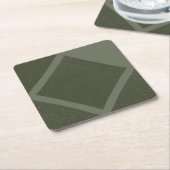 Mosgroene diamantvormige kartonnen onderzetter (Schuin)