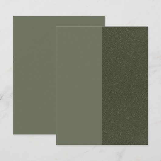 Mosgroene gespleten gestructureerde platte Save Th The Date (Voorkant / Achterkant)