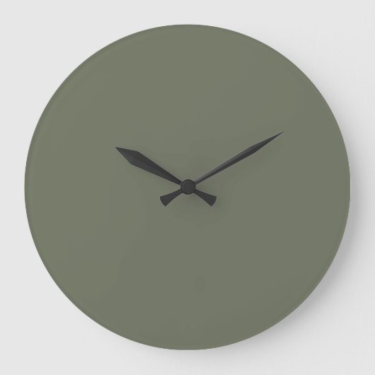 Mosgroene Minimalistische Wandklok Grote Klok (Voorkant)