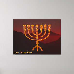 Moshe's Menorah Canvas Afdruk