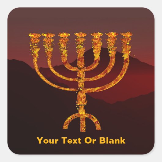 Moshe's Menorah Vierkante Sticker (Voorkant)