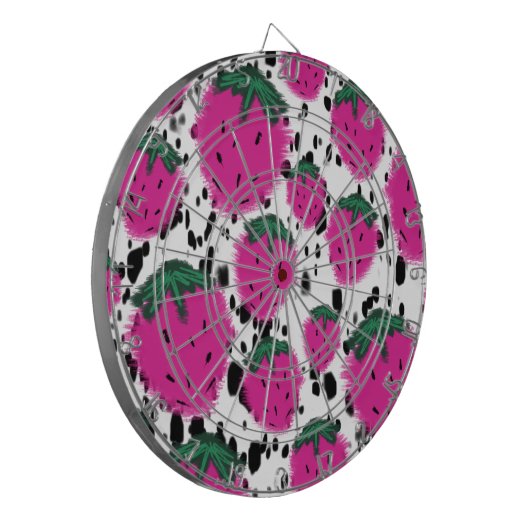 Mosiac Abstracte aardbeien Terrazzo Pattern Dartbord (Voorkant Links)