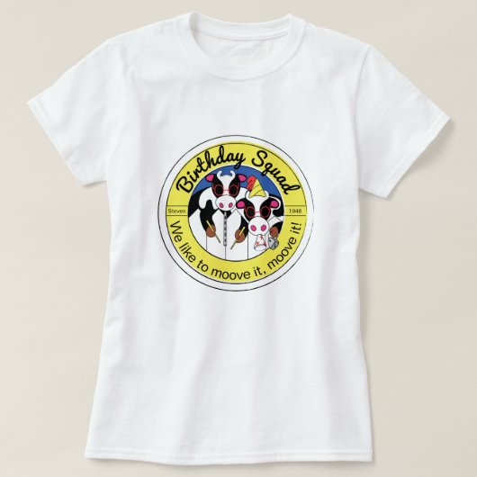 Mosiciens Verjaardagsselectie T-shirt (Design voorkant)