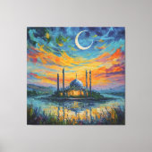Moskee Crescent Sterren schilderen Canvas Afdruk (Voorkant)