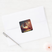 Moskee silhouet Ramadan Mubarak Vierkante Sticker (Envelop)