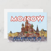 Moskou, briefkaart van serie Bezoek Rusland (Voorkant / Achterkant)