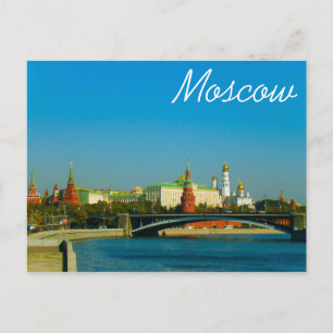 Moskou Kremlin Moskva River City Architecture Briefkaart