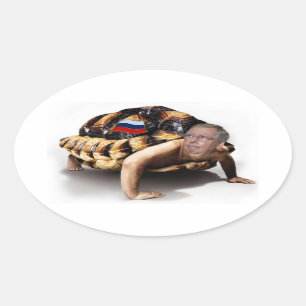 Moskou Mitch Man-Turtle Ovale Sticker