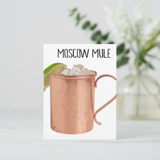 Moskou Mule Copper Mok Low Poly Geometric Design Briefkaart (Staand voorkant)
