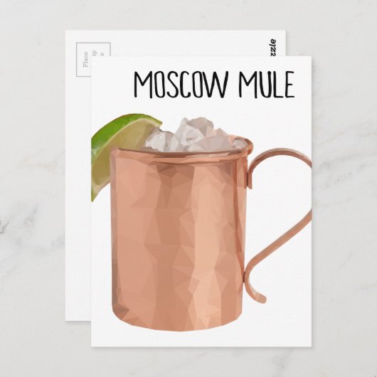 Moskou Mule Copper Mok Low Poly Geometric Design Briefkaart (Voorkant / Achterkant)
