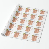 Moskou Mule Copper Mok Low Poly Geometric Design Cadeaupapier (Uitgerold)