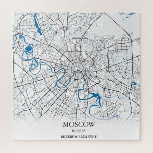 Moskou Rusland City Map Eenvoudig reizen Legpuzzel