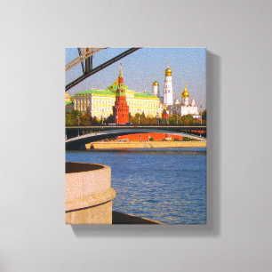 Moskou Rusland Kremlin Architecture Moskva River Canvas Afdruk