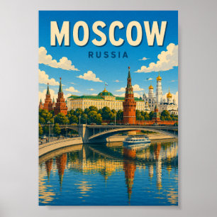 Moskou Rusland Kremlin Rode Plein Stadsgezicht Poster