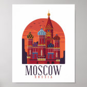 Moskou Rusland Kremlin Skyline Poster (Voorkant)