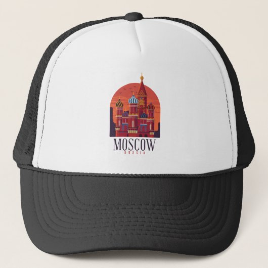 Moskou Rusland Kremlin Skyline Trucker Pet (Voorkant)