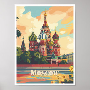 Moskou Rusland Kunstwerk Reizen Plaats illustratie Poster