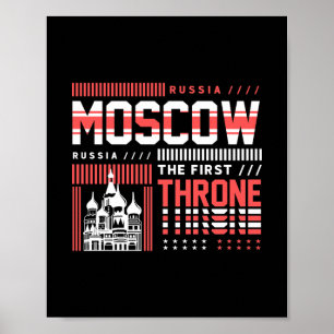 Moskou Rusland Landmark Typografie Reizen Poster