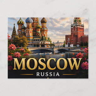 📍 Moskou Rusland Reis Aandenken Stad Reizigers Briefkaart