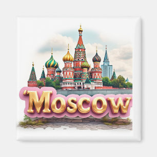🧲 Moskou Rusland Reis Souvenir Herinnering 🇷🇺 Magneet
