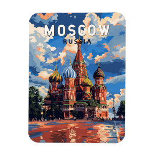 Moskou Rusland Reizen Kunst Vintage Magneet