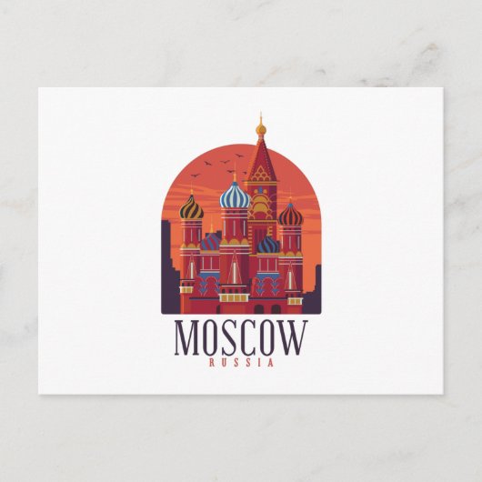 Moskou Rusland Skyline Briefkaart (Voorkant)