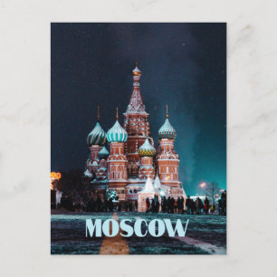 Moskou Rusland St. Basilkathedraal Briefkaart
