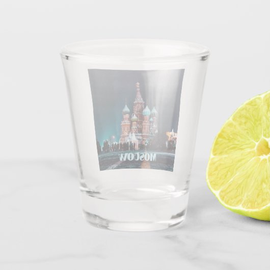 Moskou Rusland St. Basilkathedraal Shot Glas (Achterkant)