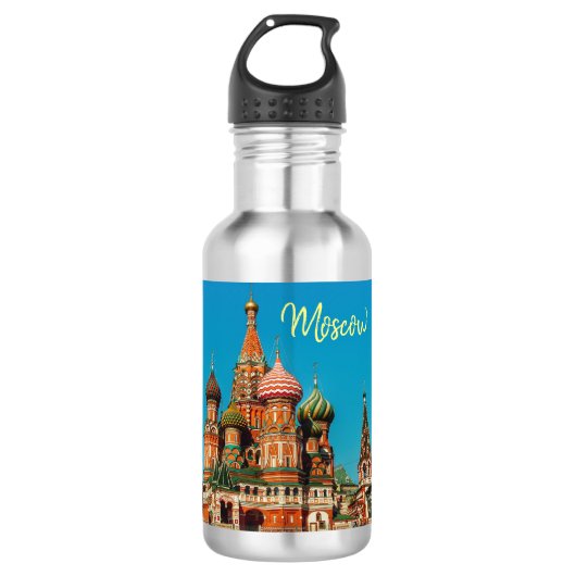 Moskou Rusland St Basil's Cathedral Waterfles (Voorkant)