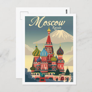 Moskou Rusland Vintage Beroemde Reisplaats Briefkaart