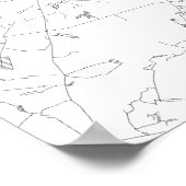 Moskou, Rusland (zwart op wit) Poster (Hoek)