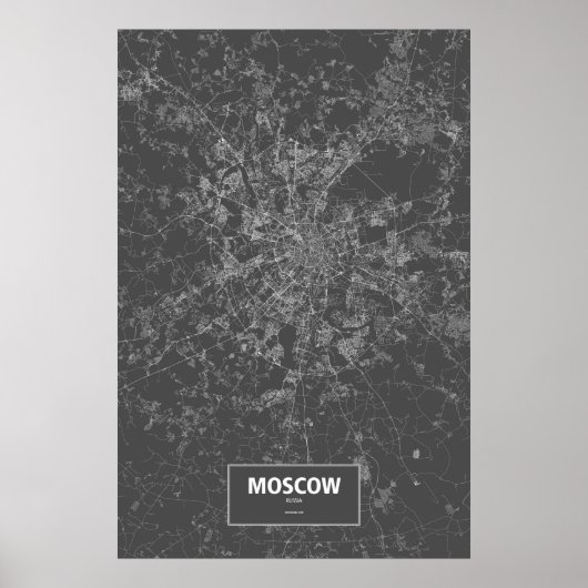 Moskou, Rusland (zwart wit) Poster (Voorkant)