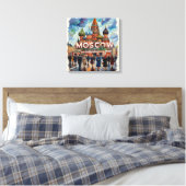 Moskou St. Basilius Skyline Scene Canvas Kunst (Insitu (Slaapkamer))
