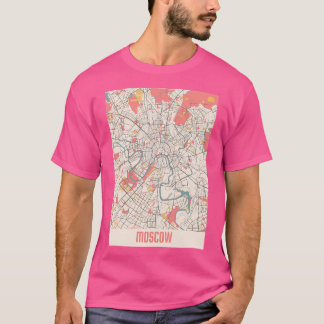 Moskou Stadsplattegrond Chalk Retro Stadsplattegro T-shirt